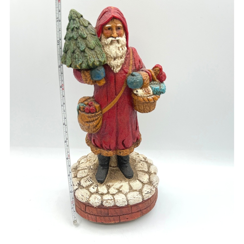 Enesco Musical Figurine Old World Santa 12in Red 1987 Vtg Christmas Victorian - Picture 13 of 16